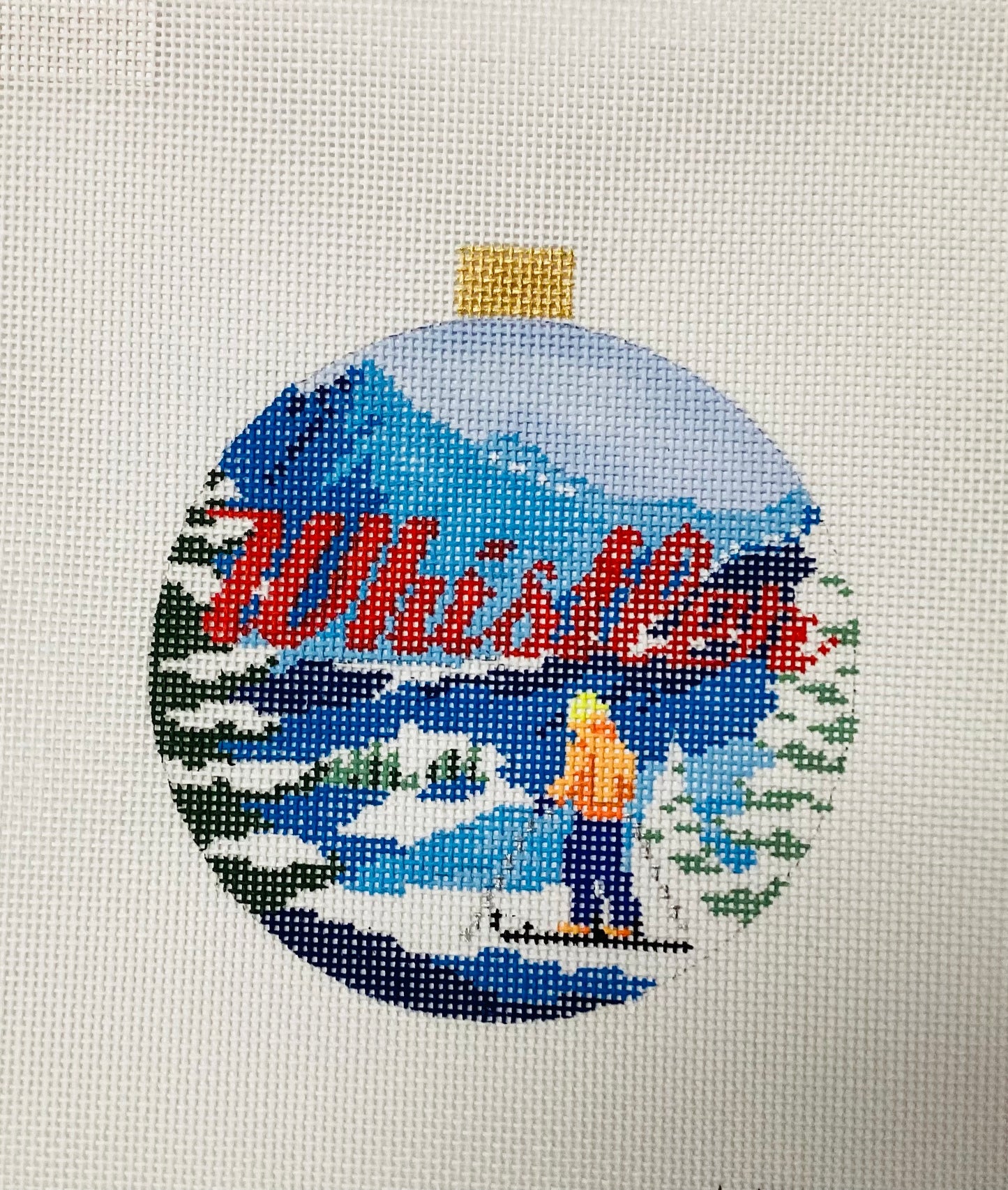 KB Ski Resorts - Whistler Needlepoint Ornament