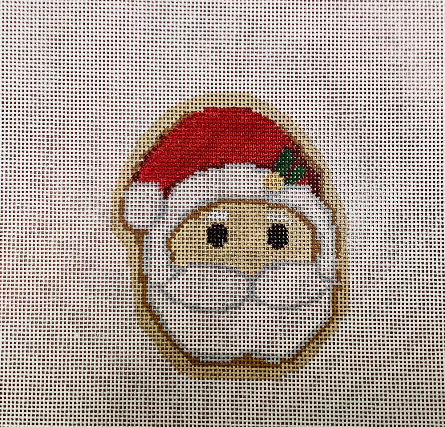 Santa Face Cookie Needlepoint Canvas