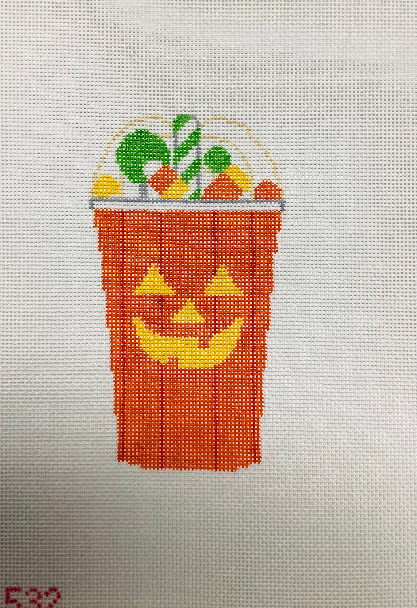Jack O' Lantern Cup Needlepoint Canvas