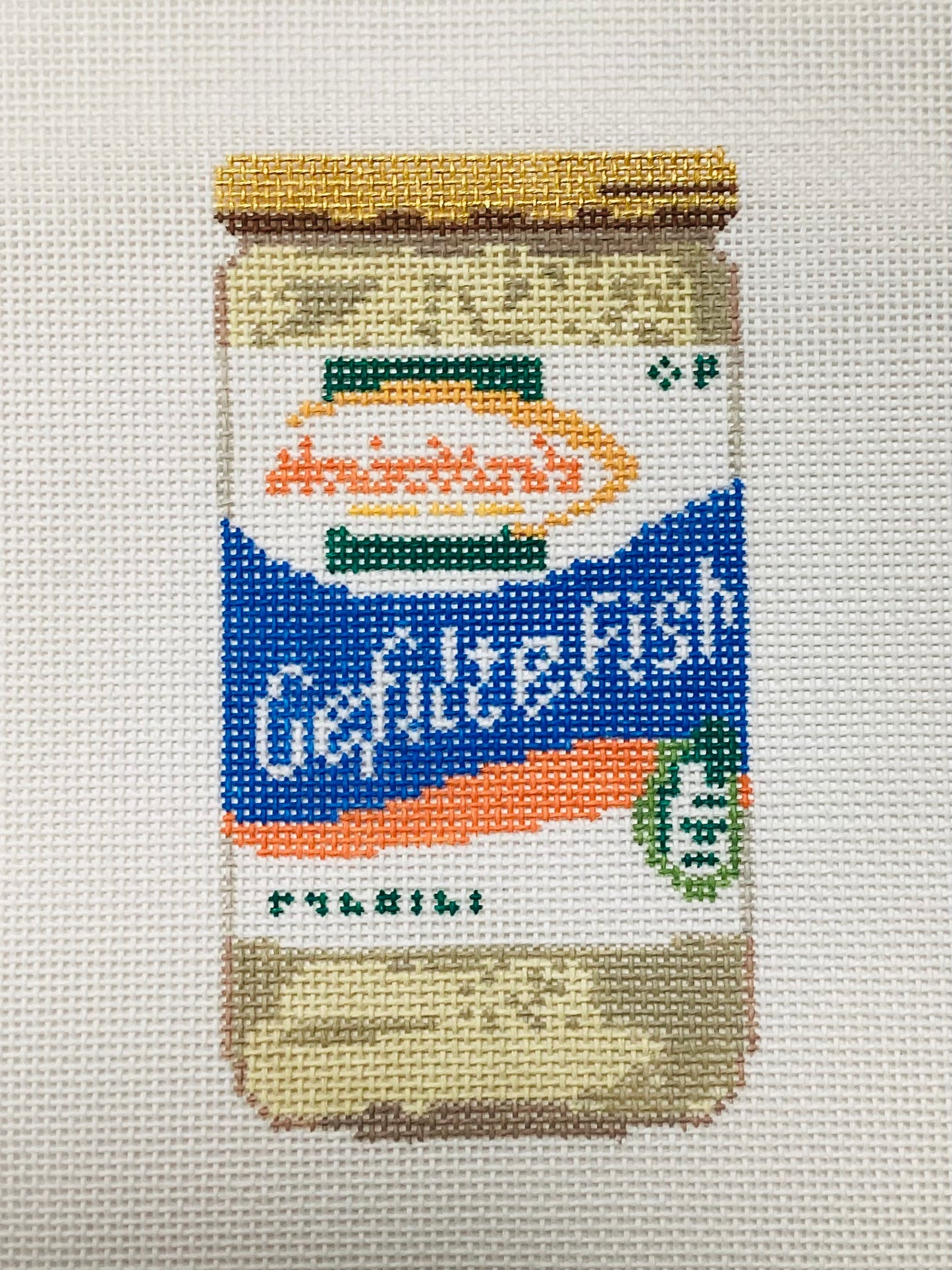 Gefilte Fish Jar Needlepoint Canvas