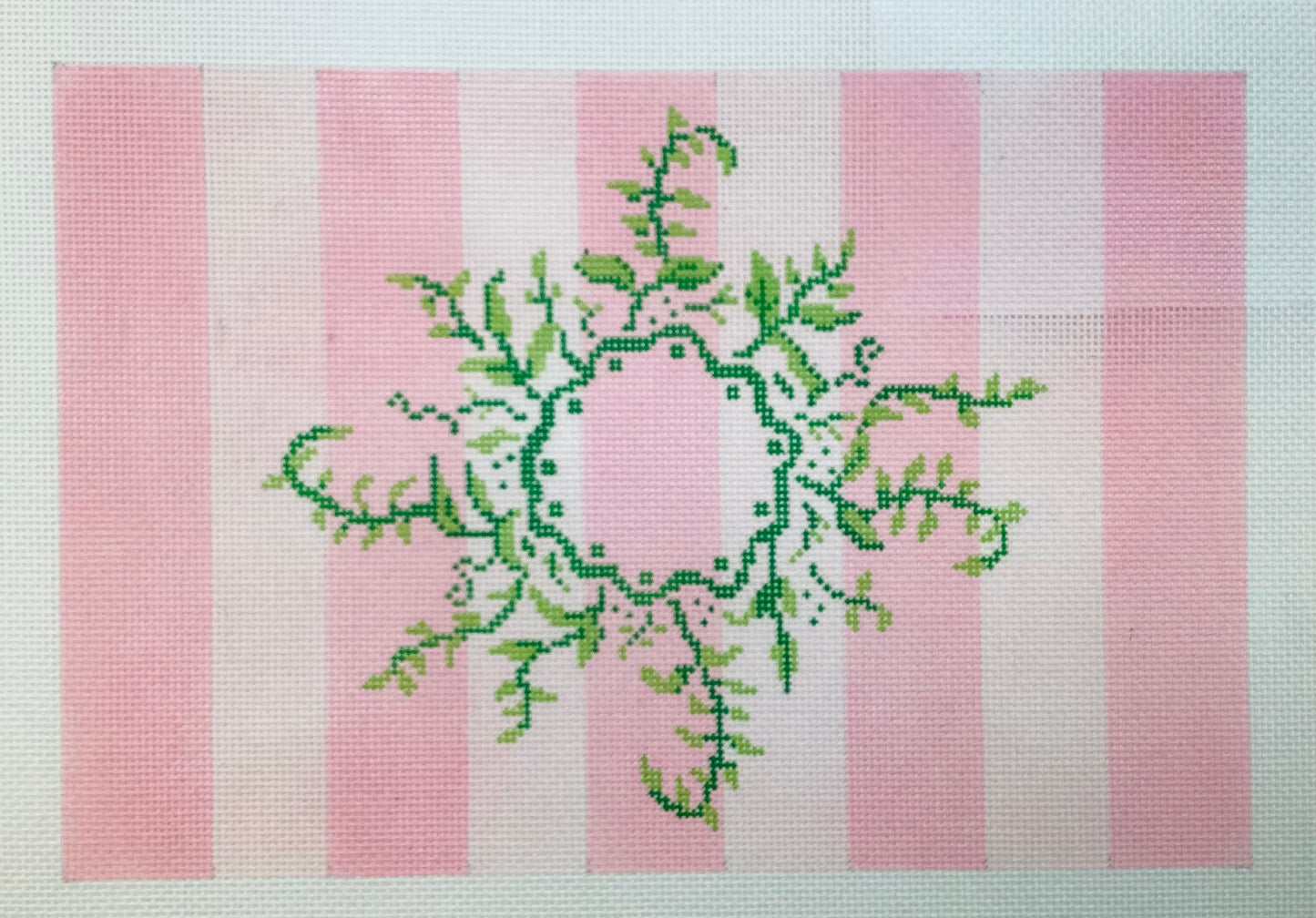 Pink Stripes Clutch Needlepoint Canvas