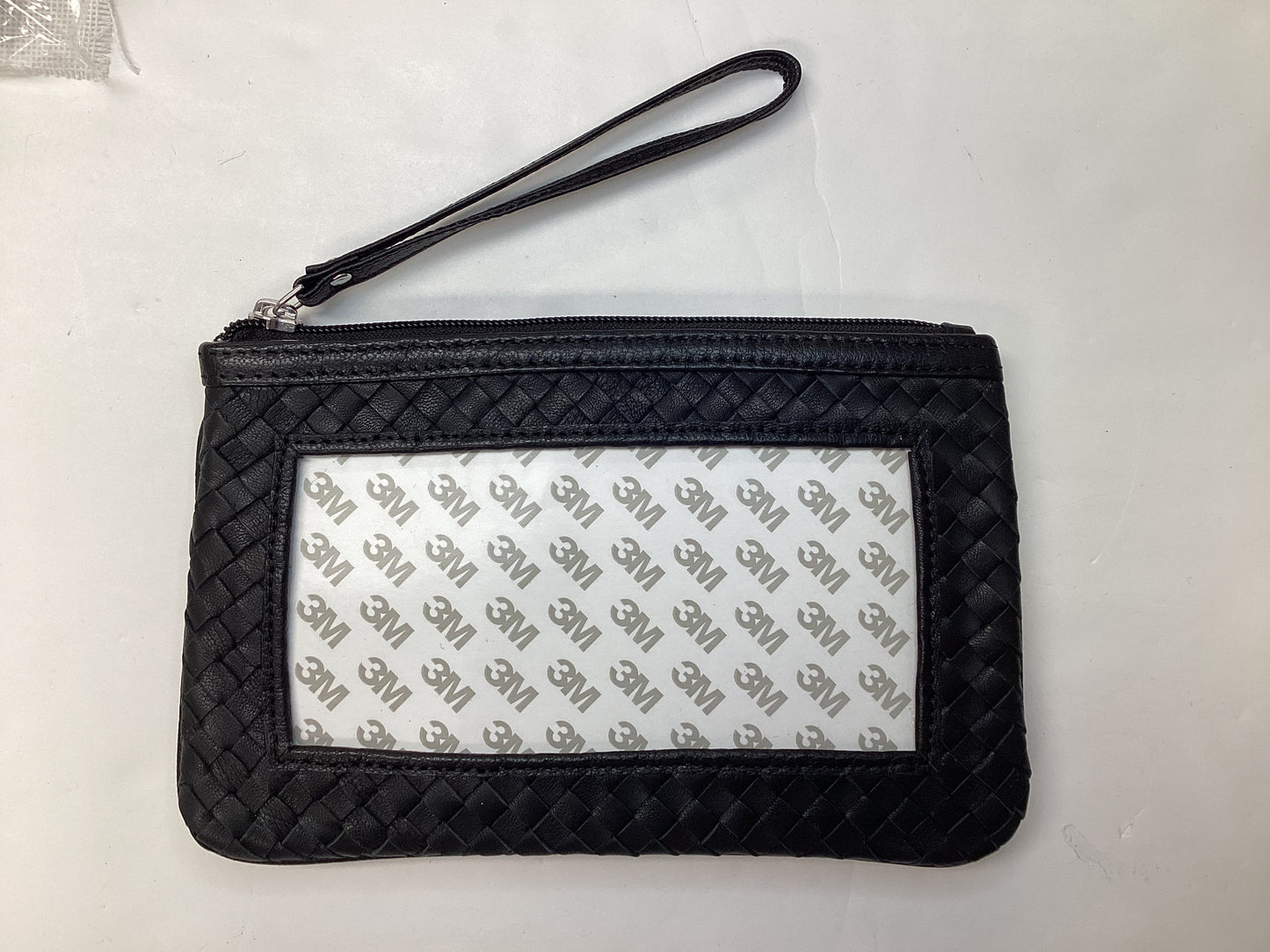 Leather Woven Clutch - Black