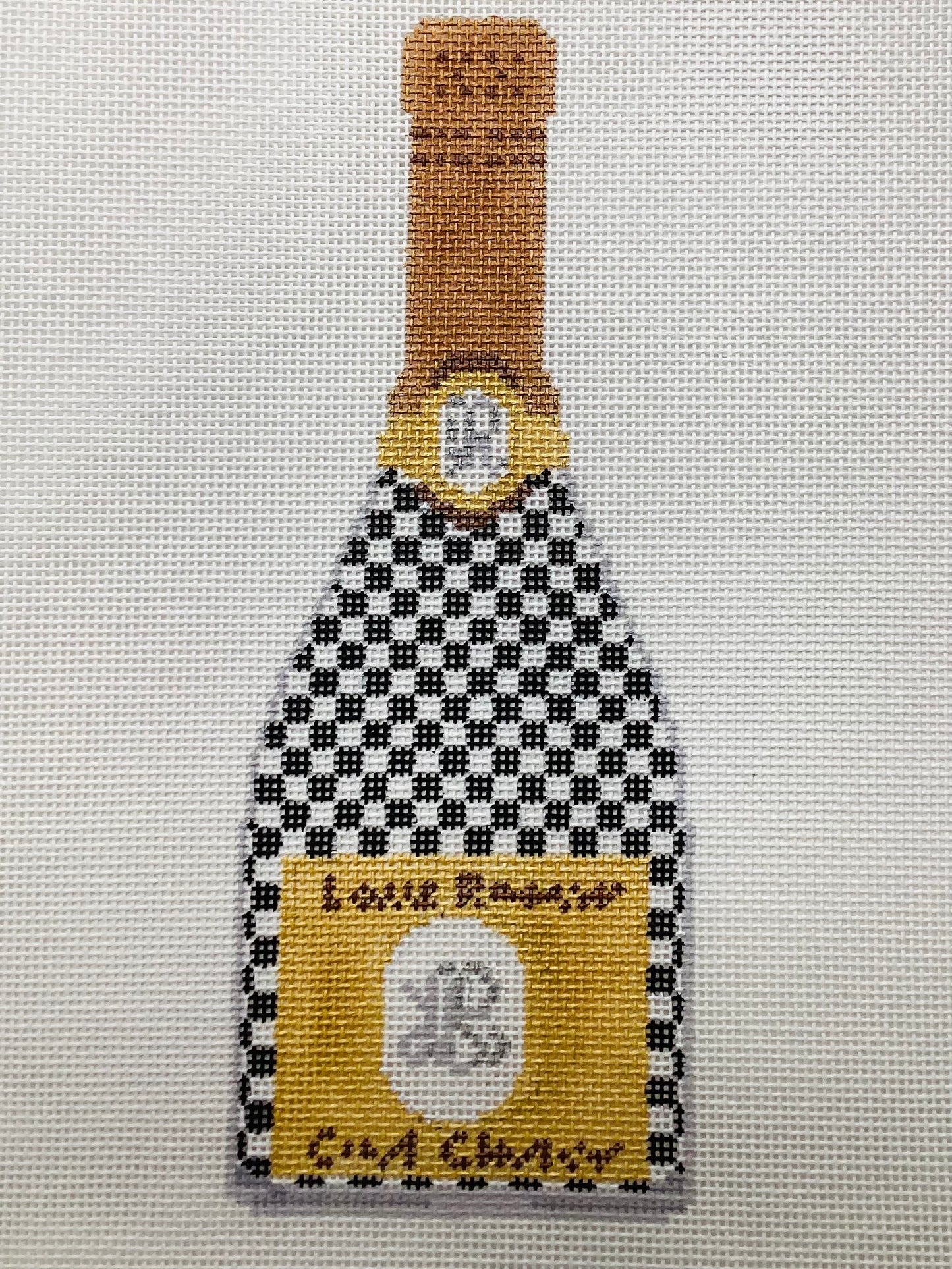 Champagne Bottle Black Check