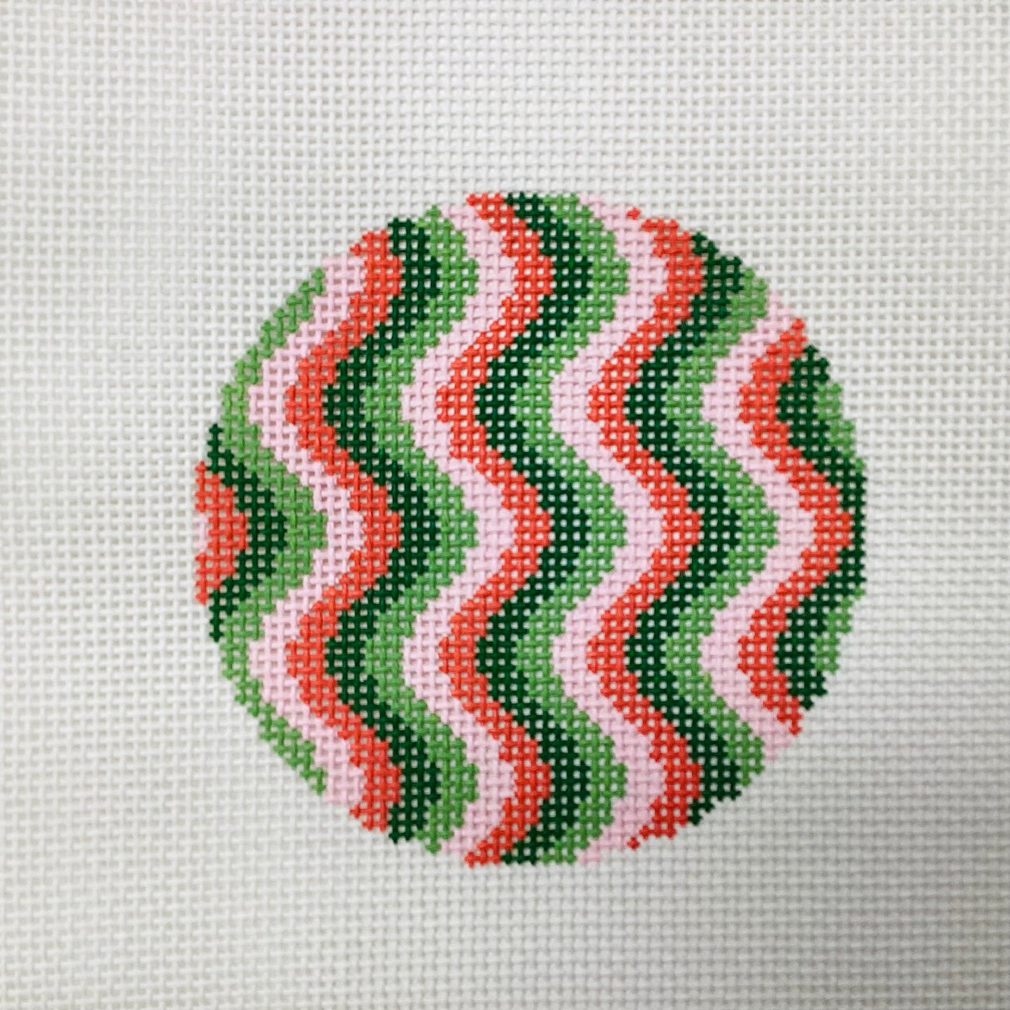 Squiggle Round Pink and Green