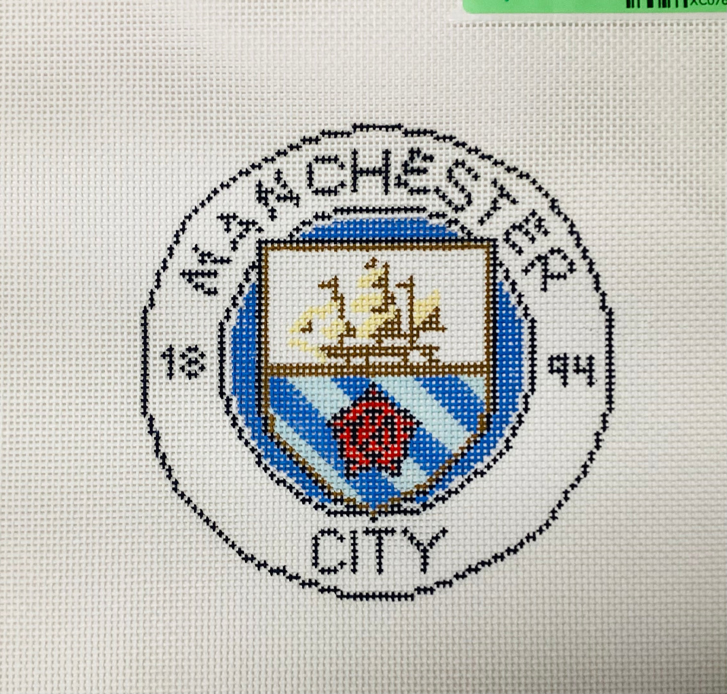 Manchester Soccer Logo Needlepoint Canvas