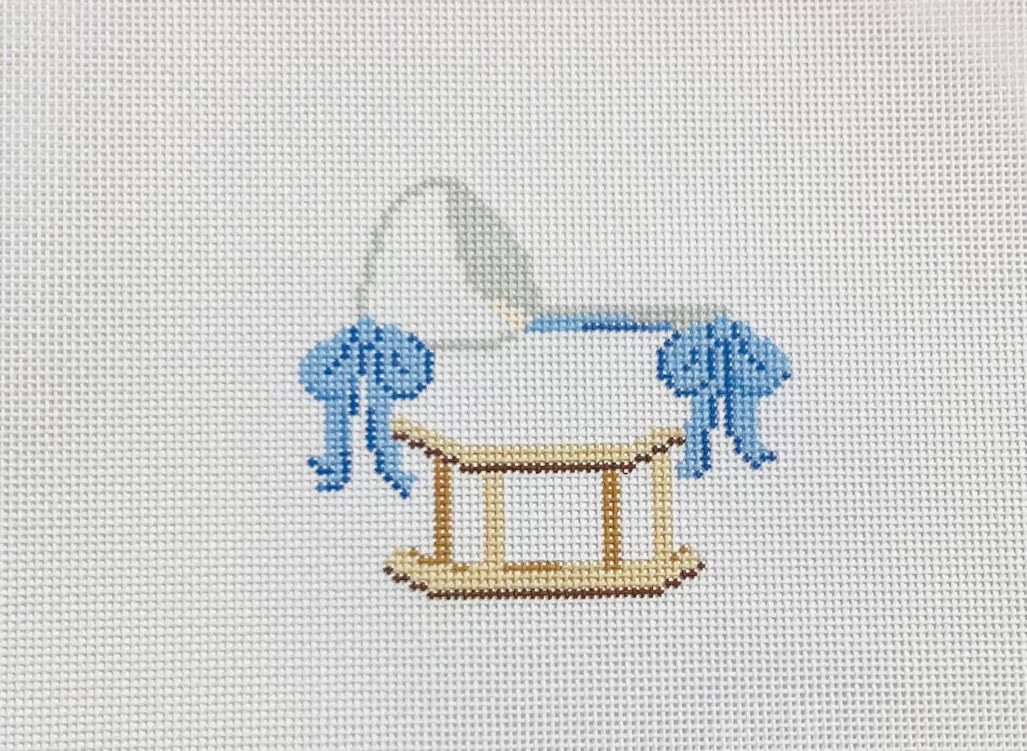 Baby Bassinet Blue with Bows