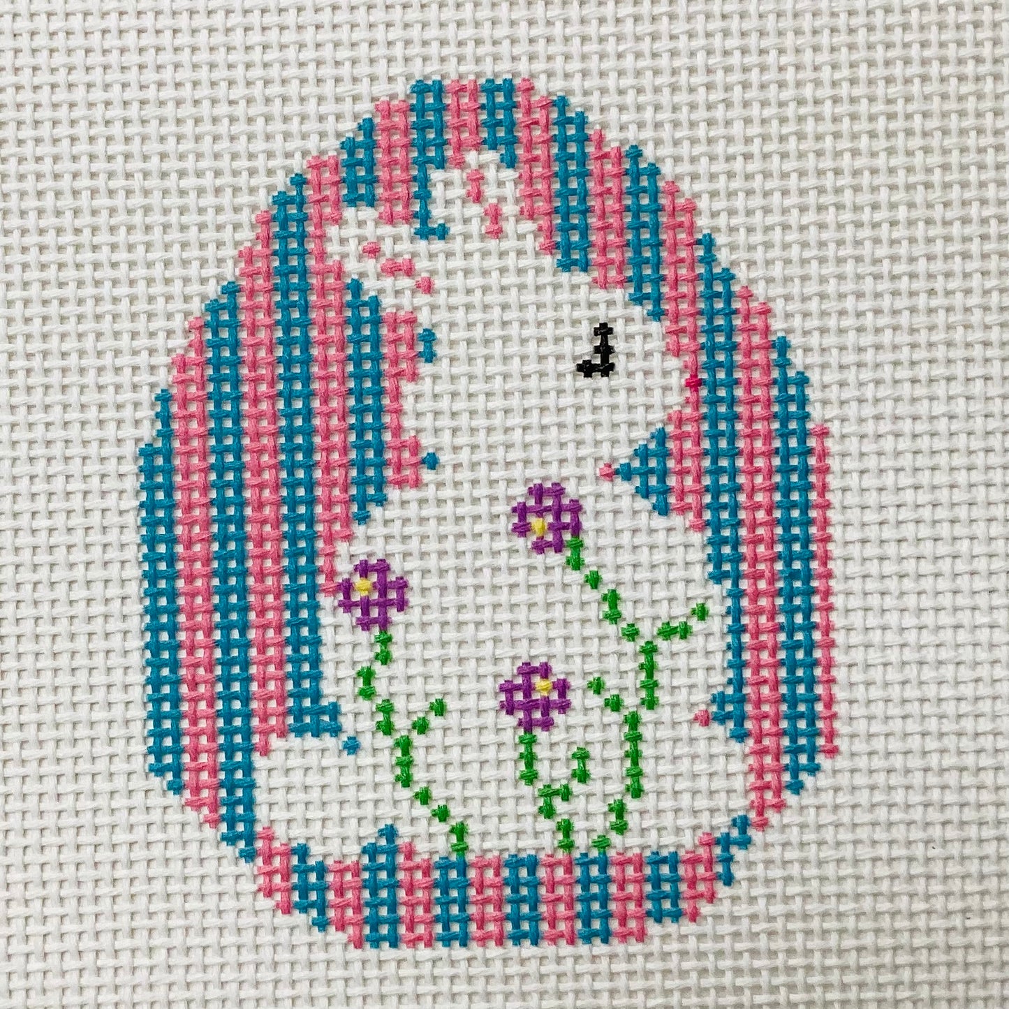 Purple Flower Bunny Egg