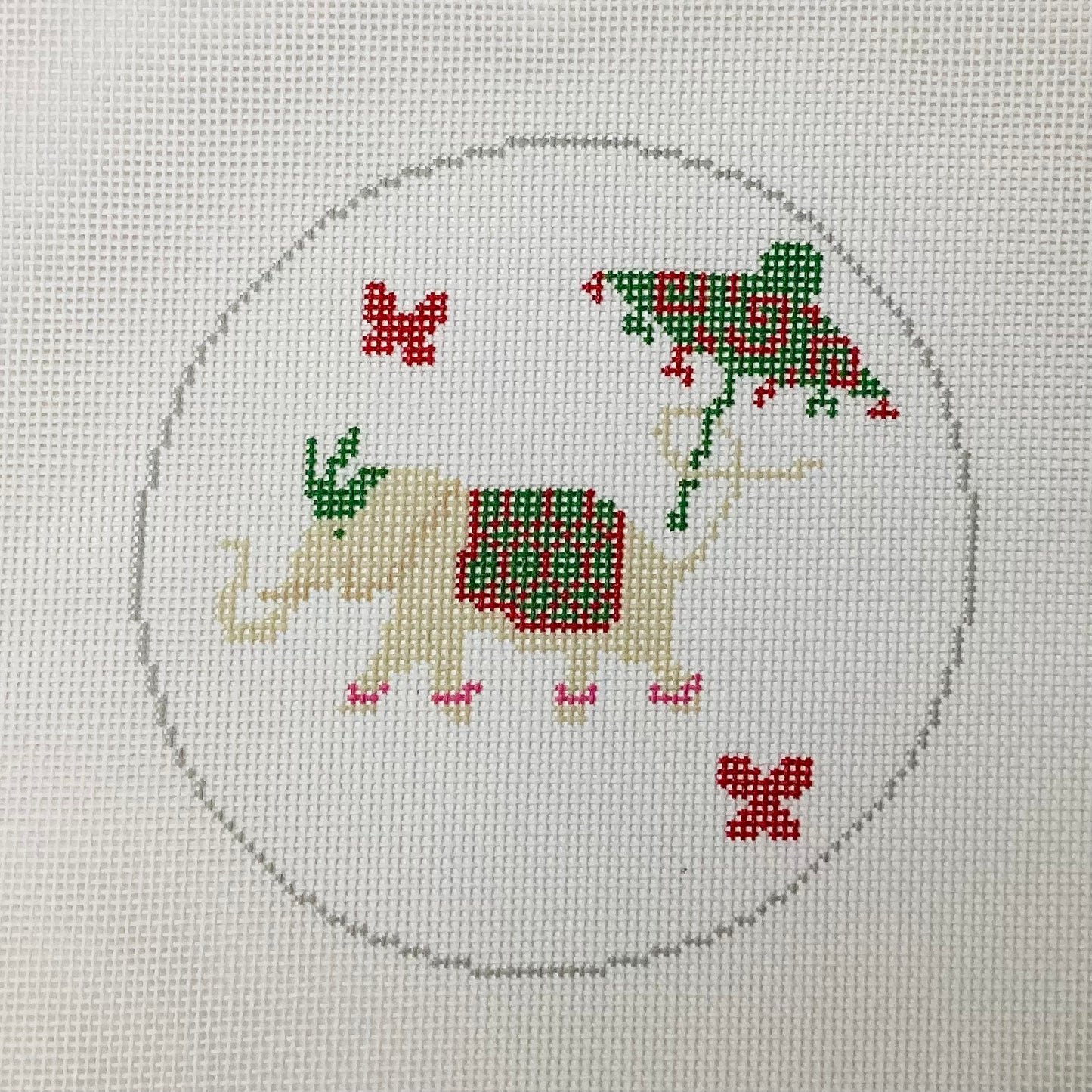 Bam Elephant Needlepoint Ornament