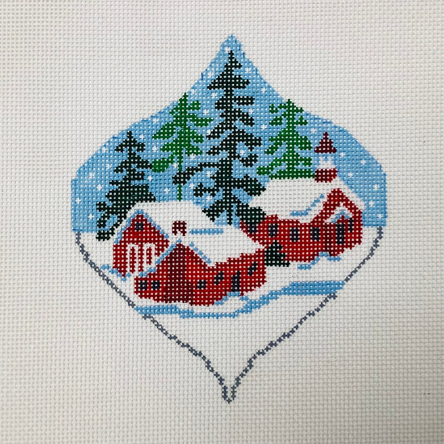 Red Village Ornament