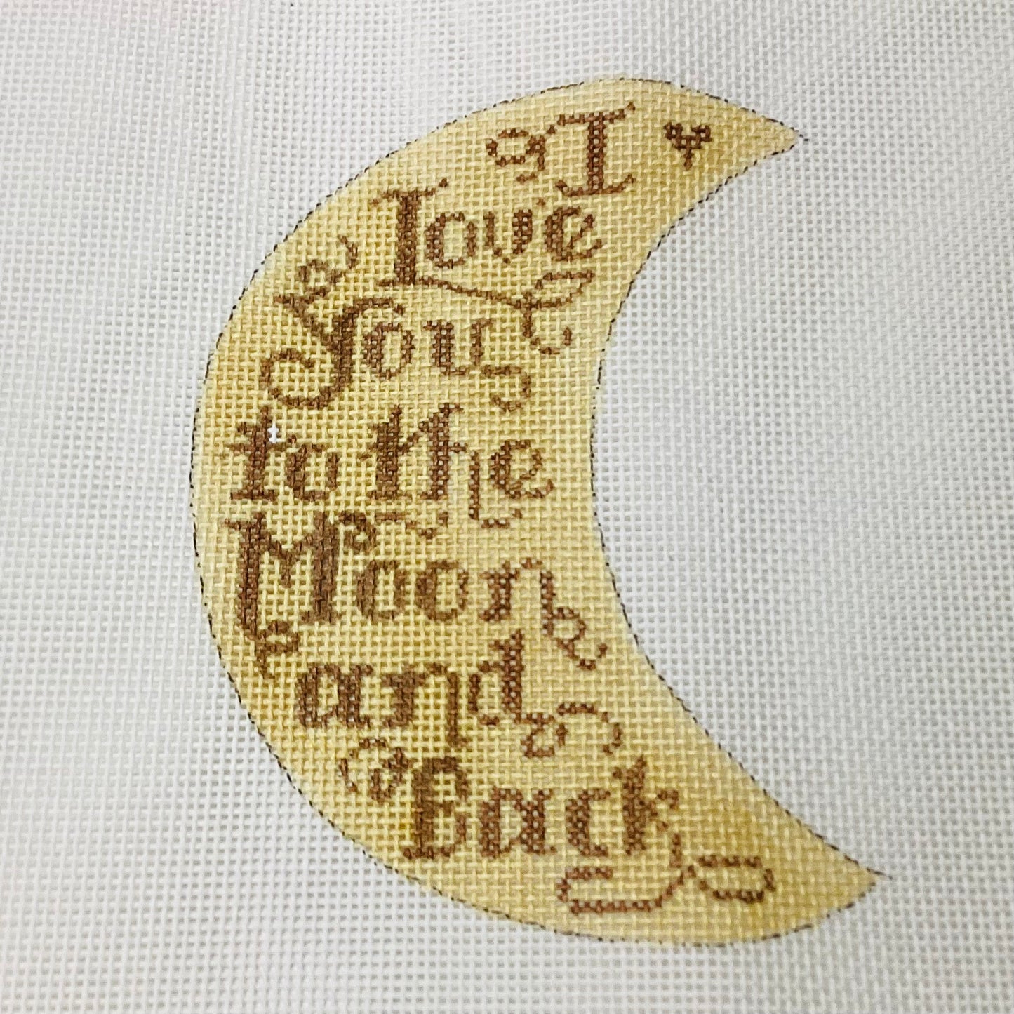 I love you to the moon and back needlepoint Ornament