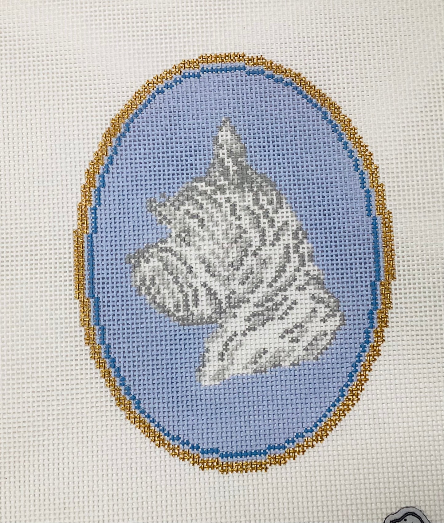 The Yorkie Cameo Needlepoint Canvas