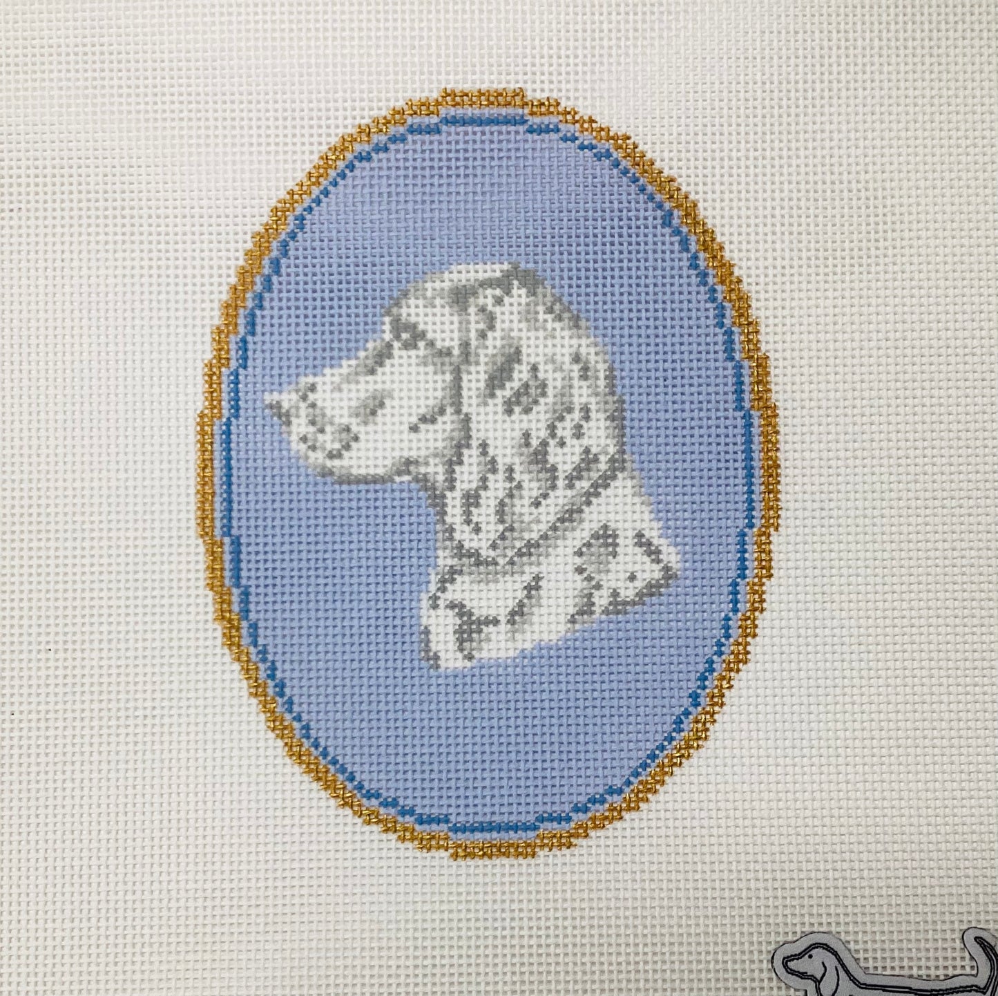 Spaniel Cameo Needlepoint Canvas