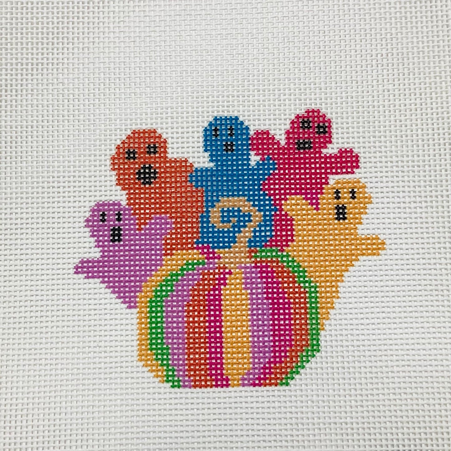 Colorful Ghosts with Pumpkin
