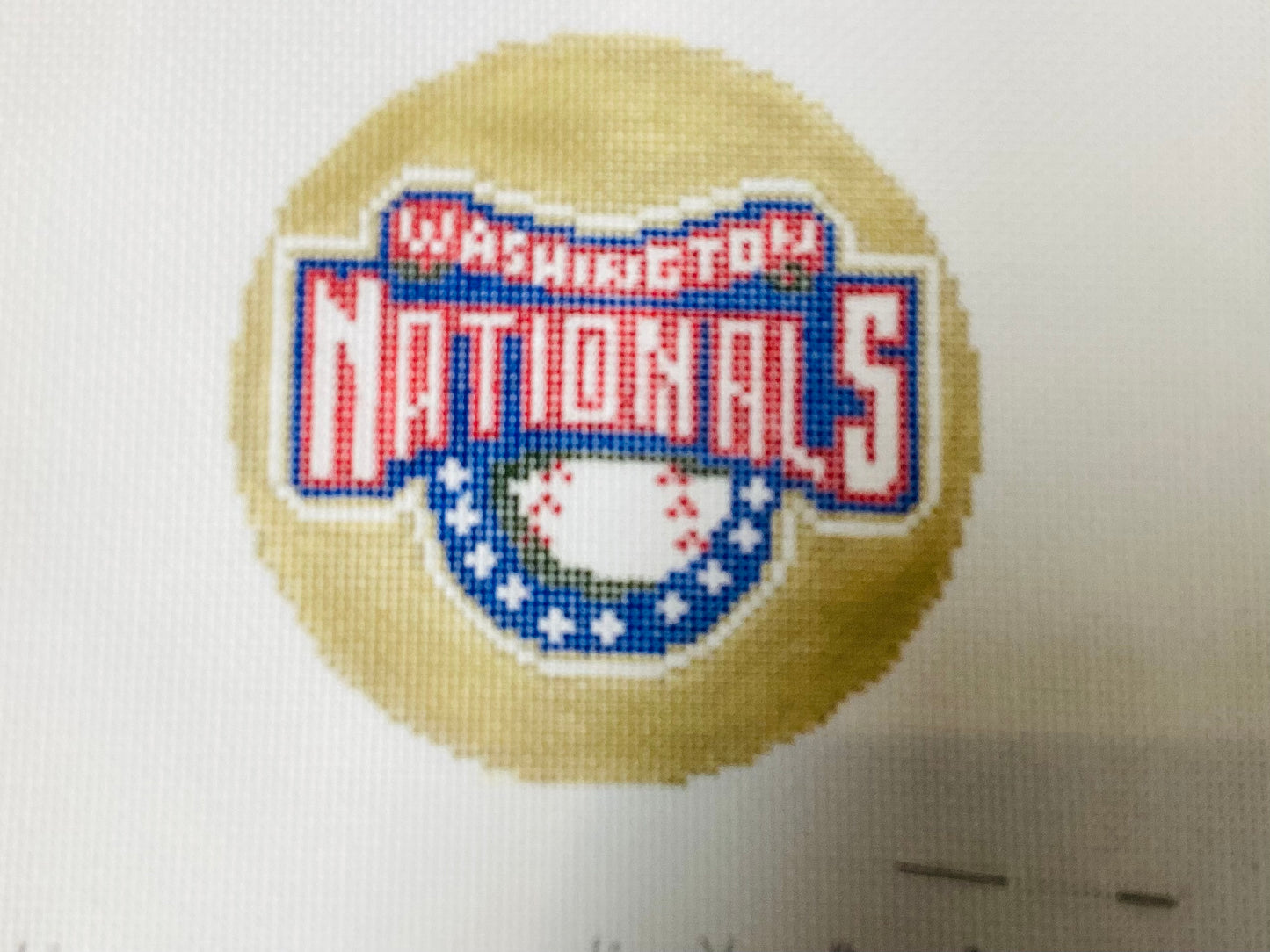 Washington Nationals Round Needlepoint