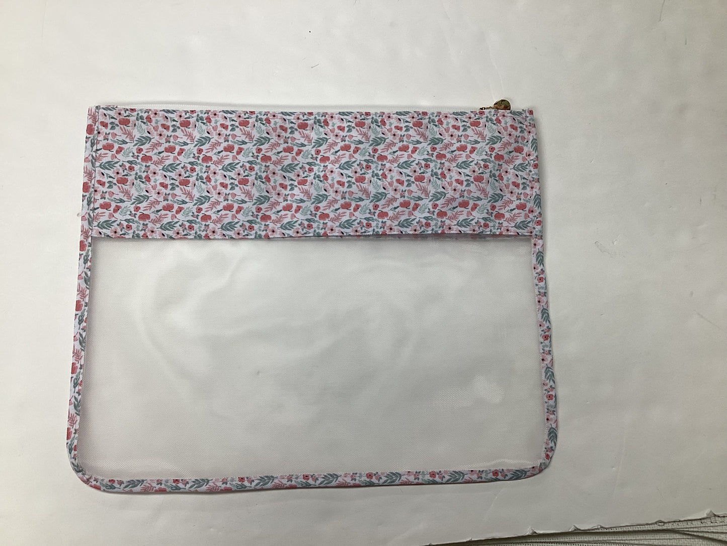 Project Bags - Sage and Pink Floral Fabric with Mesh