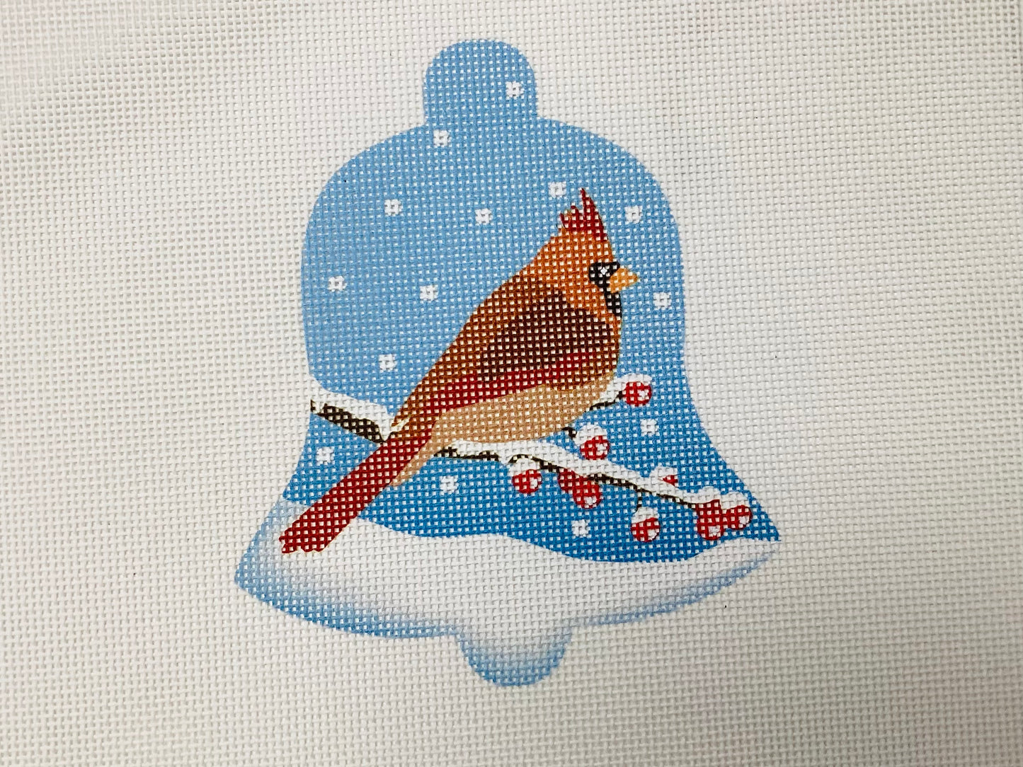 Cardinal Snow Bell Female Needlepoint Canvas