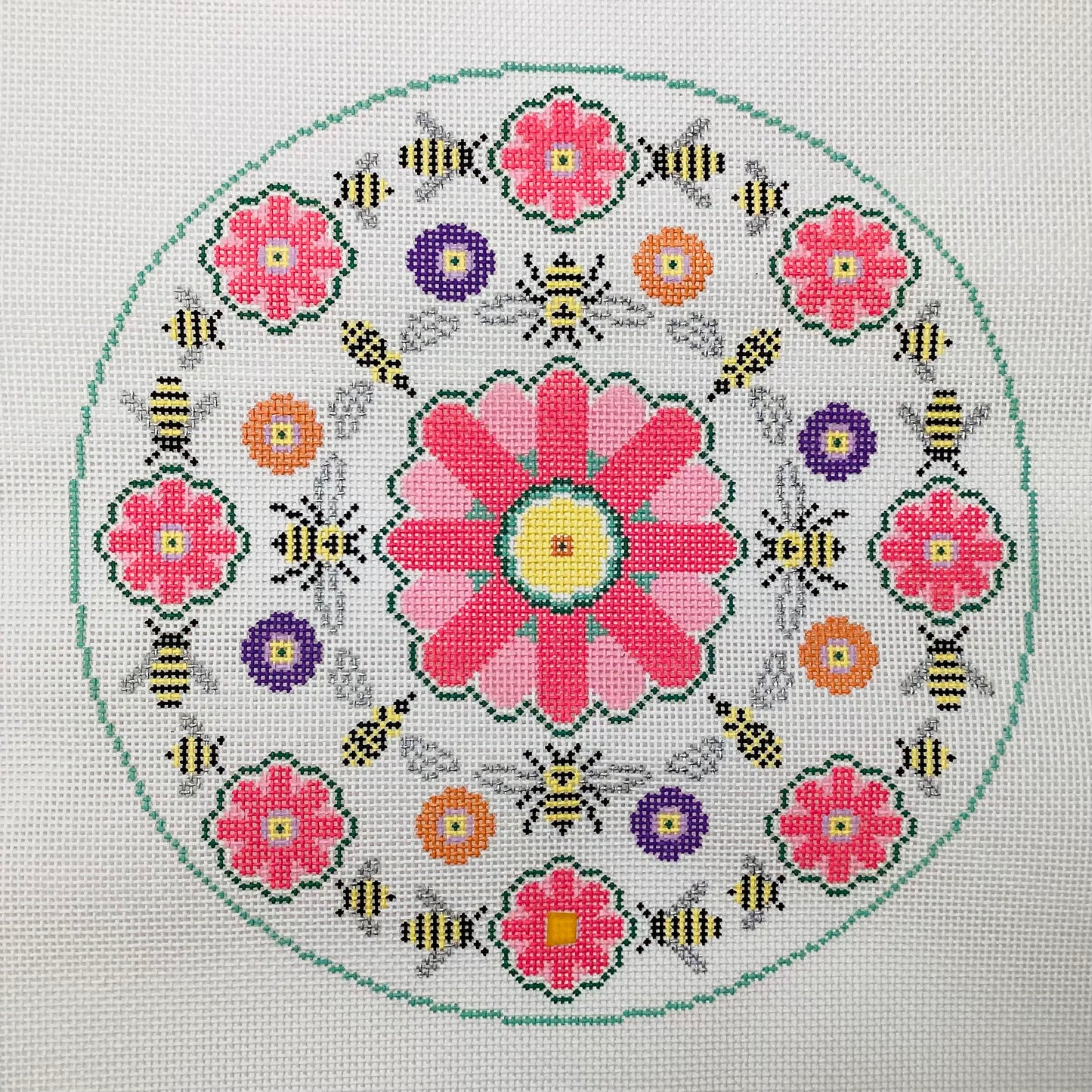 Flowers and Bees Pillow