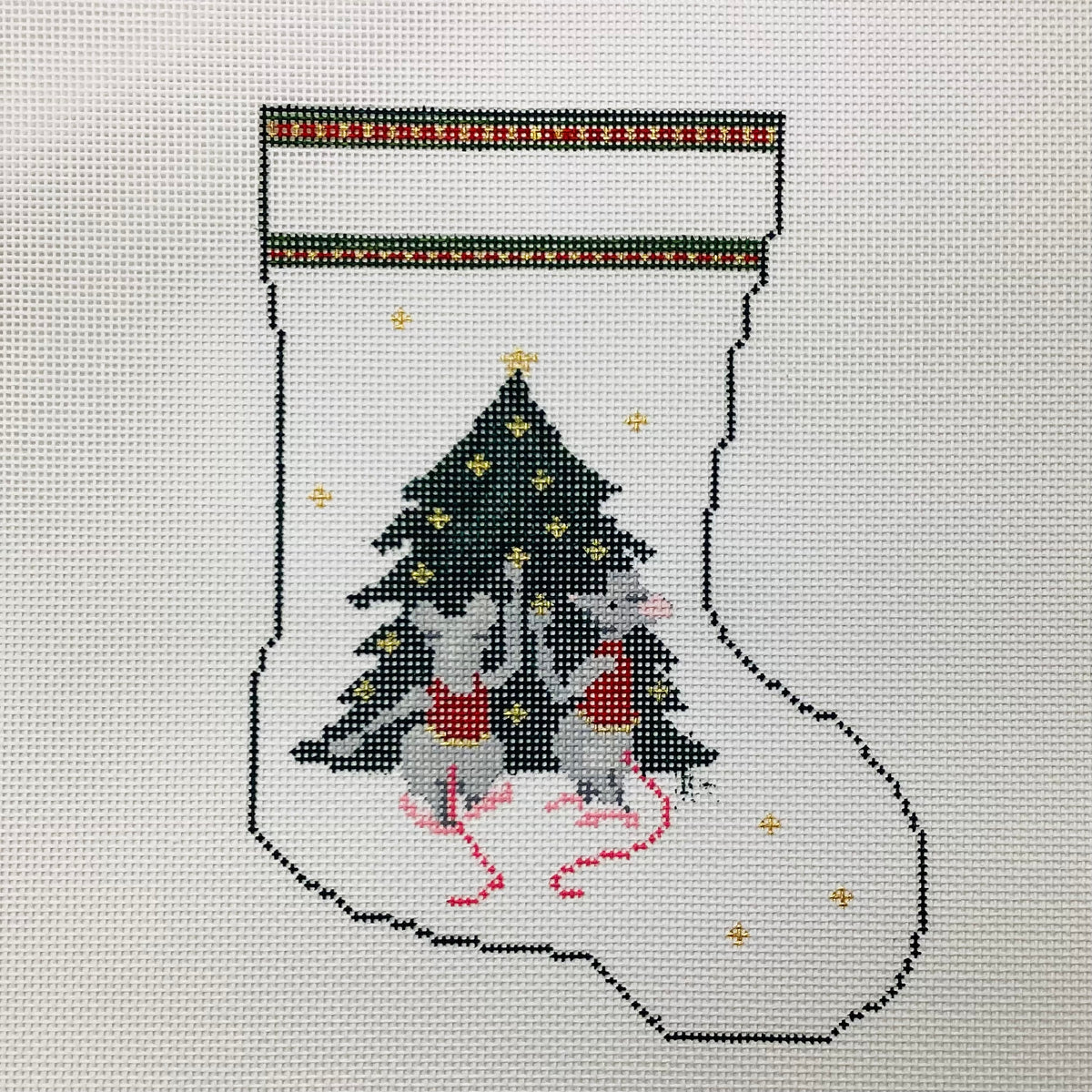 Holiday Helpers Needlepoint Mini Stocking