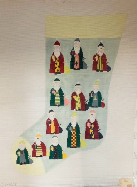 Santas with Gifts Stocking