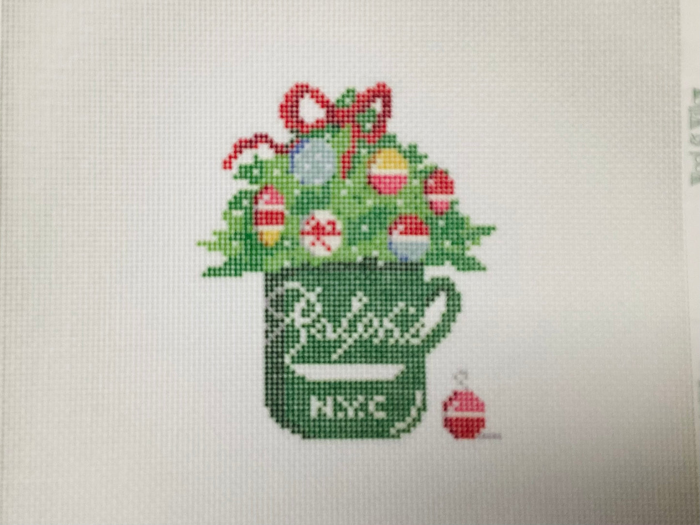 Ralph's Holiday Coffee Cup Needlepoint Canvas