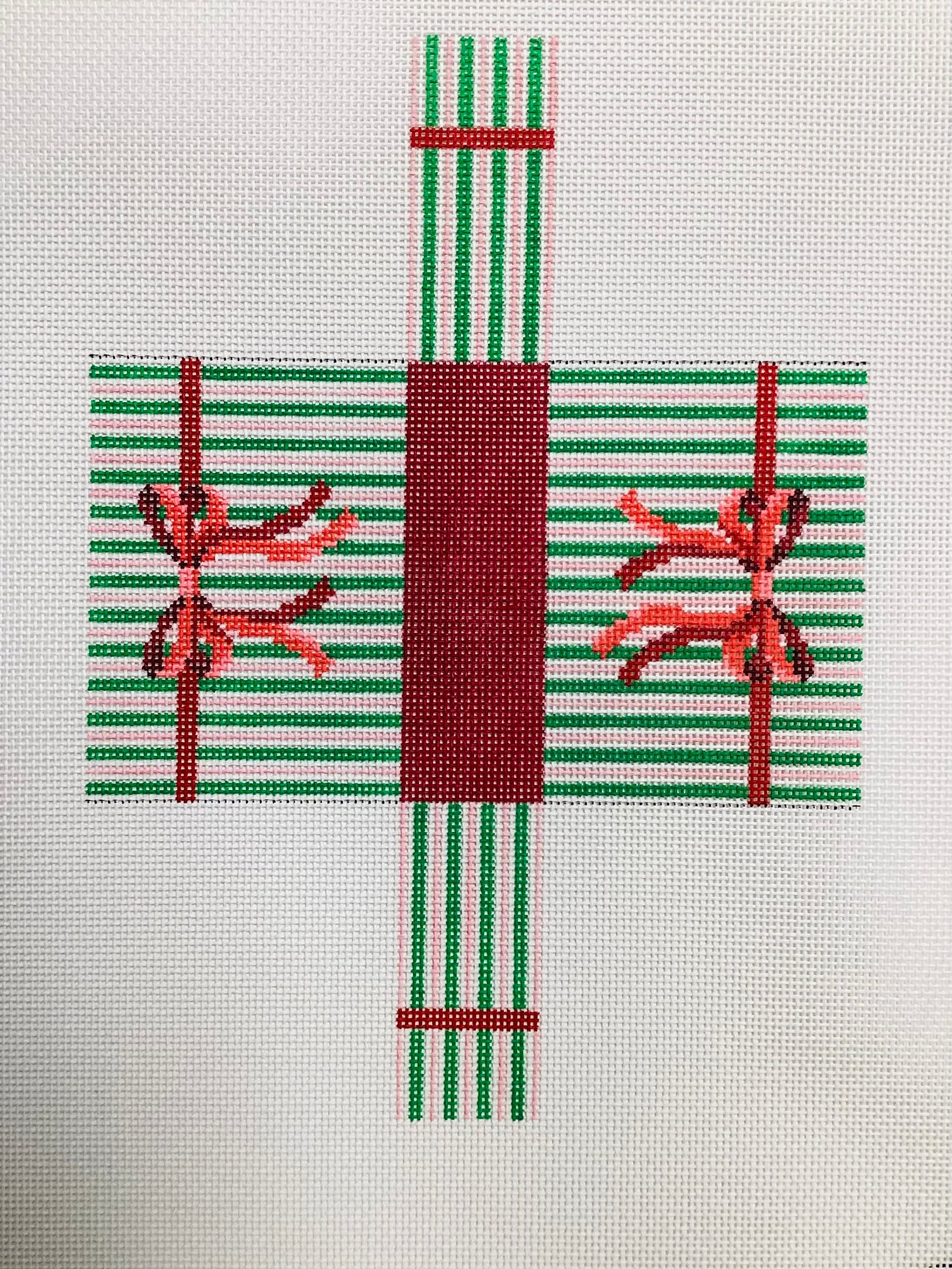 Mini Striped Holiday Bag - Needlepoint Canvas