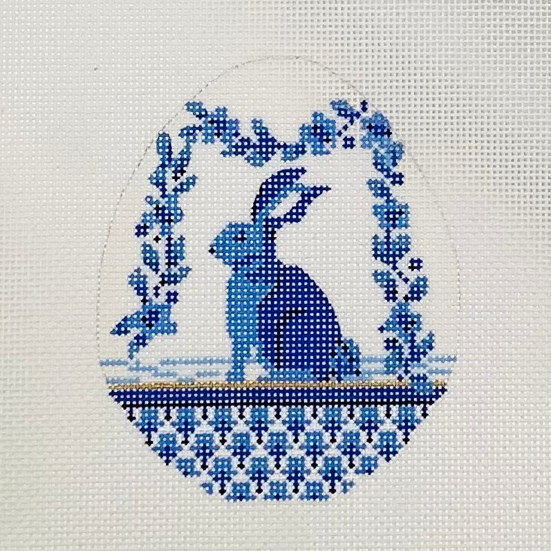 Blue Garland Bunny Egg