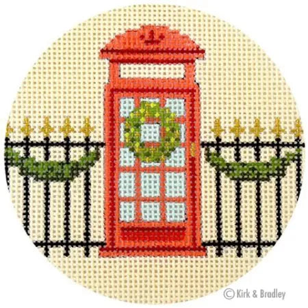 Christmas in London - Telephone Needlepoint Ornament