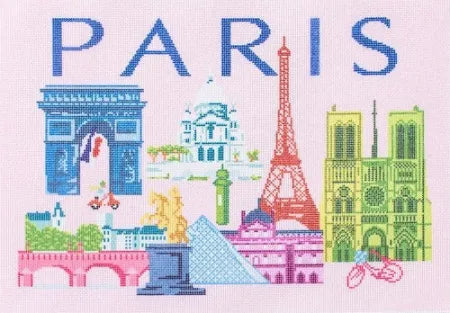 Paris - Travel Pillow -Needlepoint
