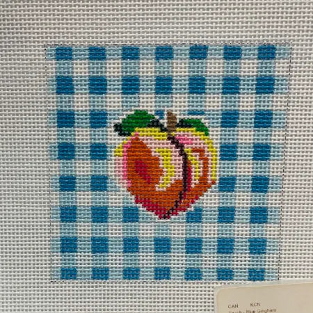 Peach - Blue Gingham