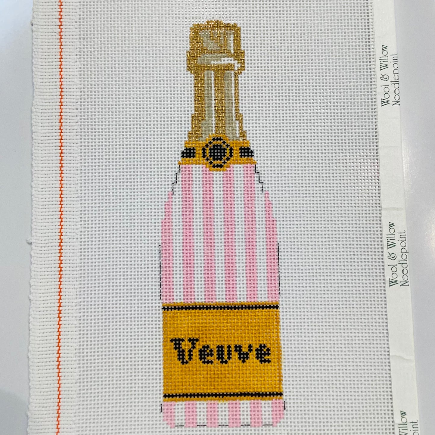 Veuve bottle-Pink and White Stripes