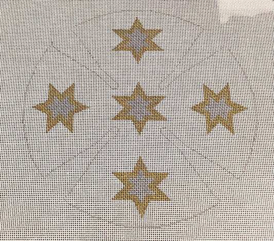 Star of David - gold and white