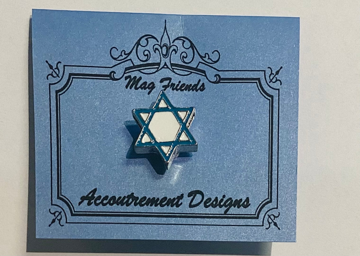 Mag Friends Blue & White star magnet- orange
