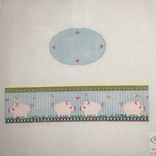 Pigs on Blue Limoges Box