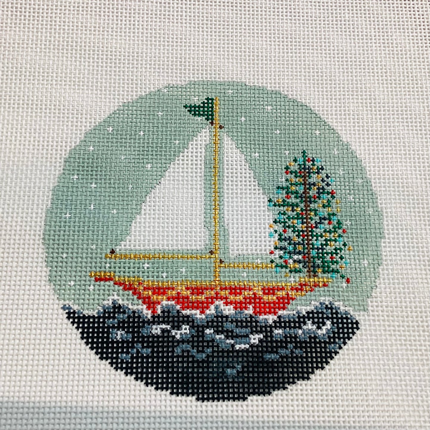 A-wassailing Needlepoint Ornament