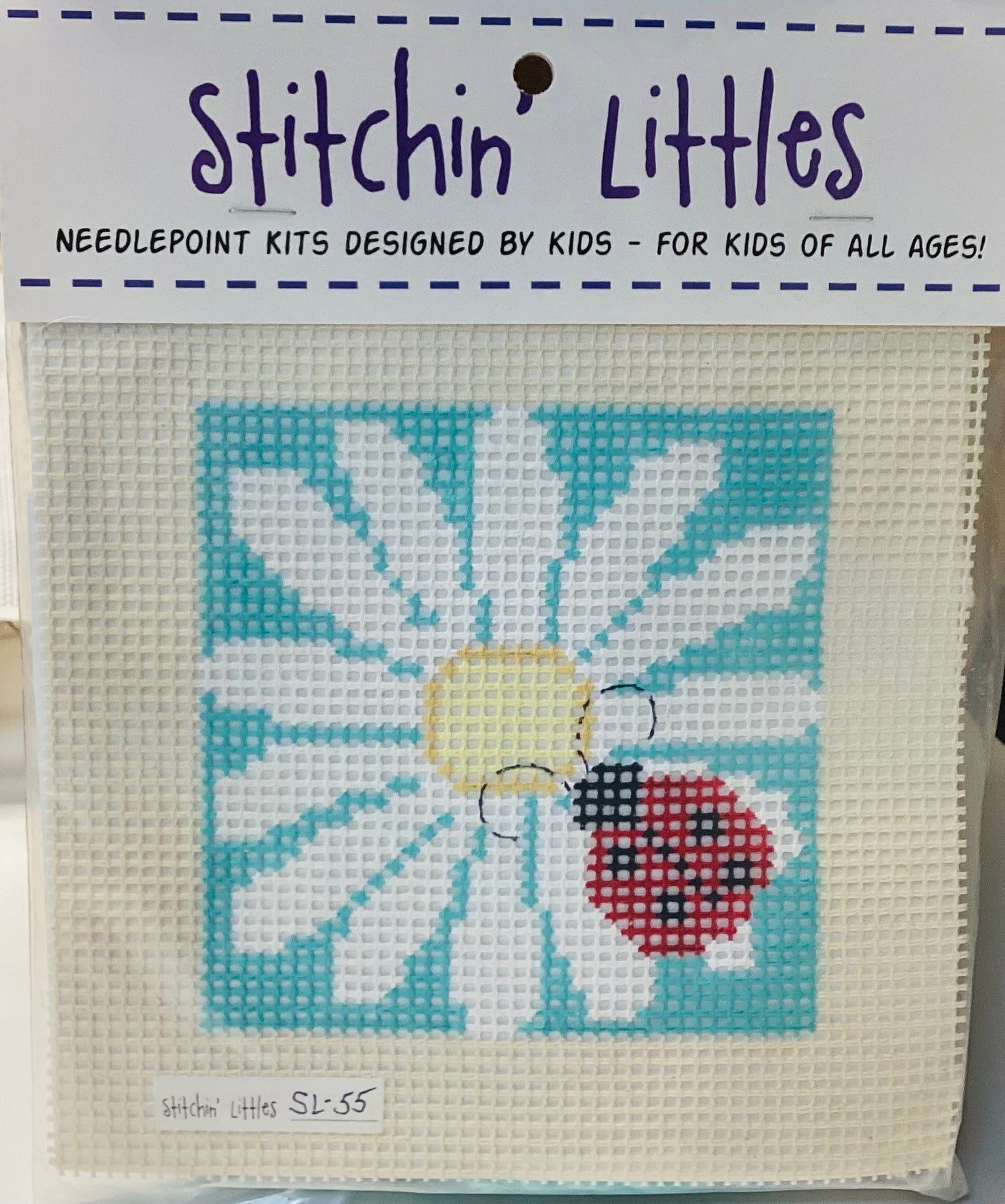 Stitchin' Littles Kit 5x5 - Ladybug and flower