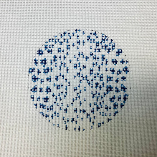 French Dots Round - Navy