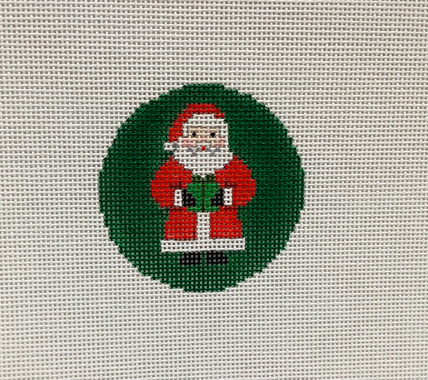 Santa with present