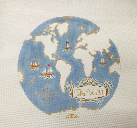 Atlas World Round  - Light Blue