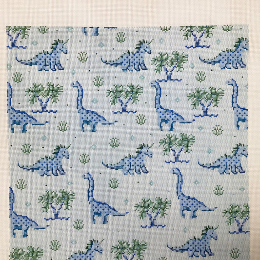 Dinosaur Large Square Canvas - Blue/Green