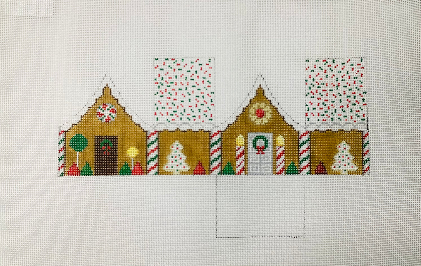 Red and Green Sprinkle Roof, 3D Gingerbread House (Copy)