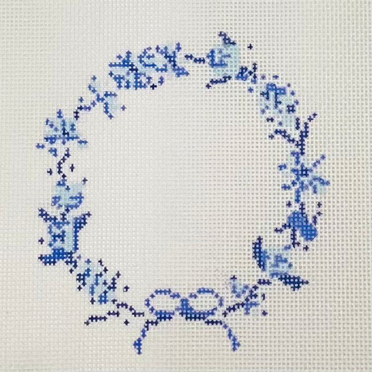 Blue Floral Wreath