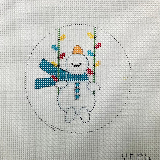 Snowman on a swing