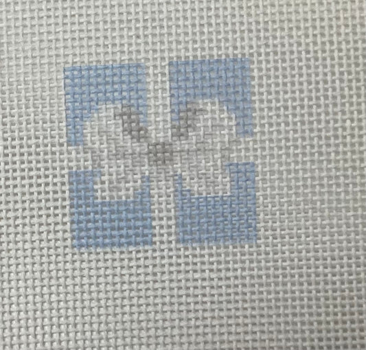Light Blue Background with white bow Insert 1.25" square