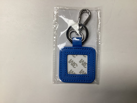Blue Leather Square Key Fob