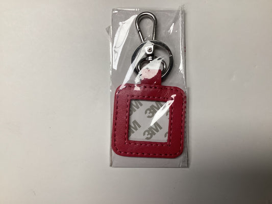 Hot Pink  Leather Square Key Fob