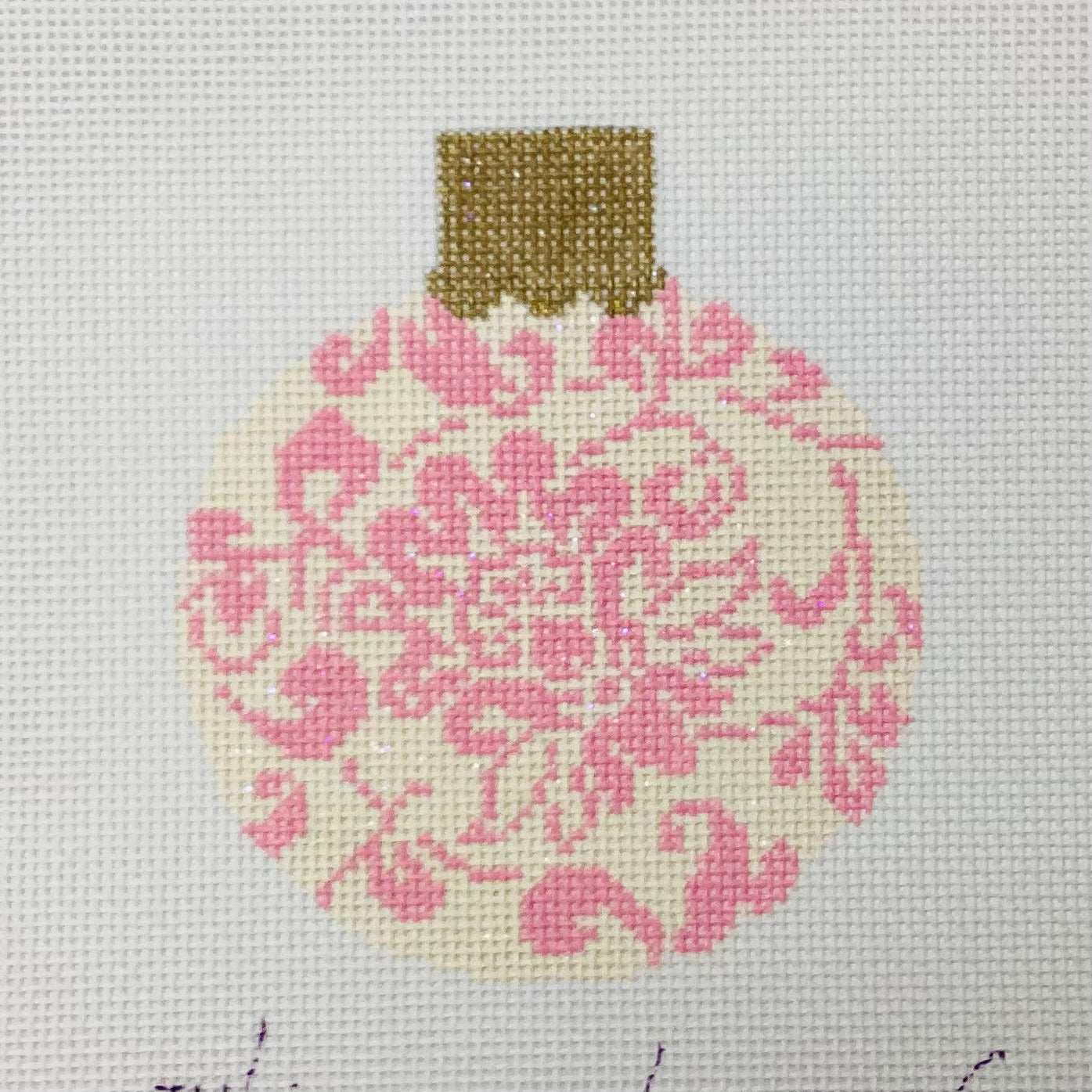 Pink  Damask Ornament
