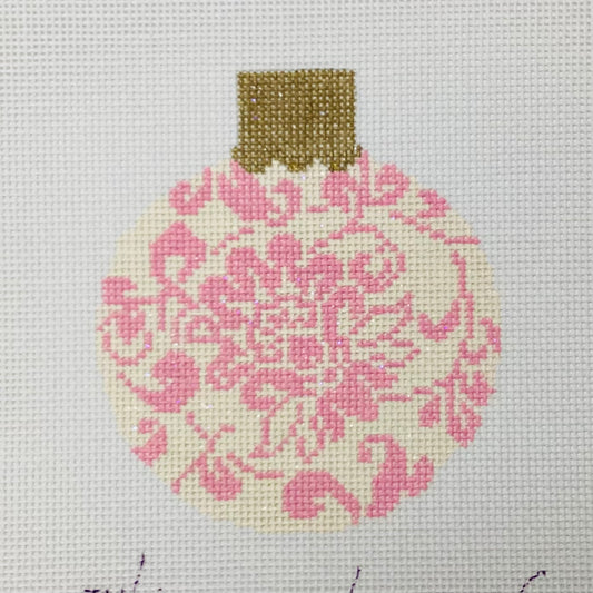 Pink  Damask Ornament