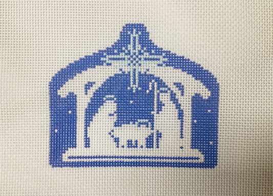 Blue and White Nativity Stable