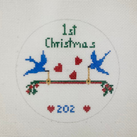 Baby's First Christmas Blue Birds