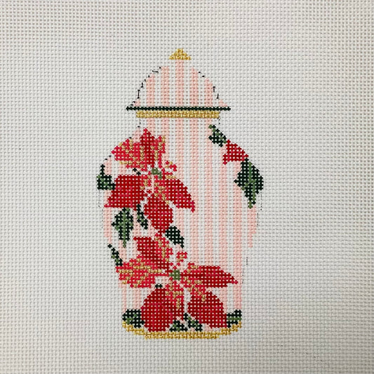Poinsettia Ginger Jar